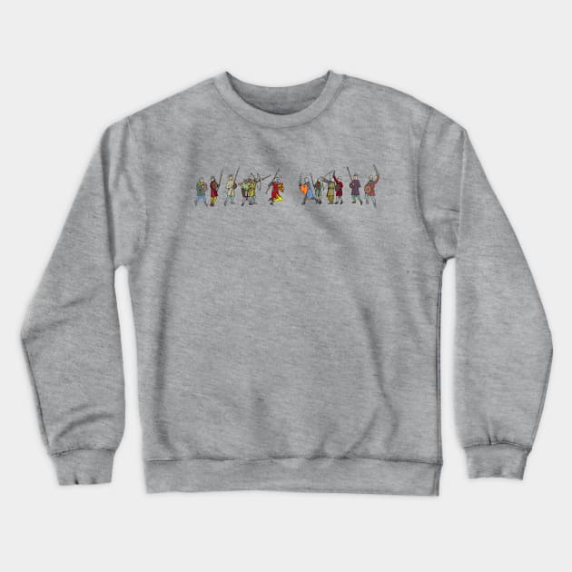 Medieval soldiers fighting Crewneck Sweatshirt by JennyGreneIllustration